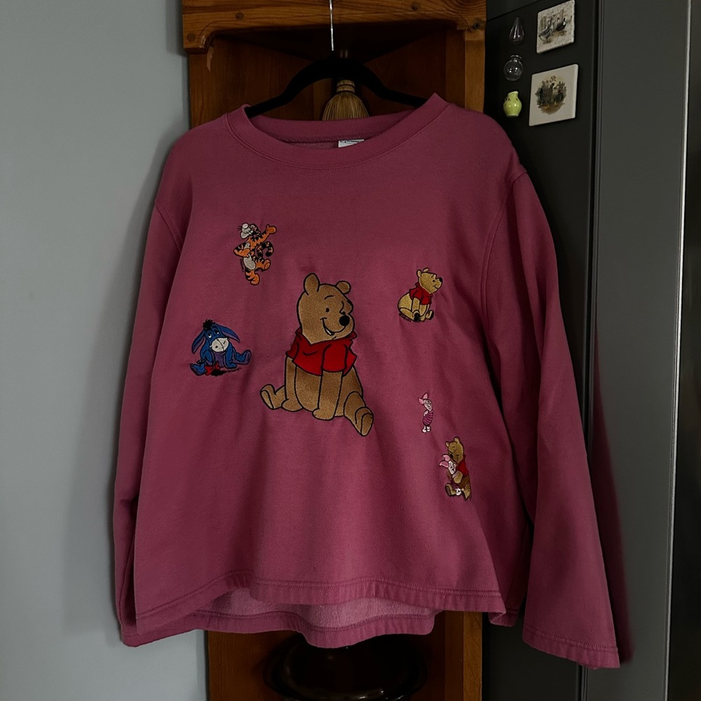 Vintage Haband Pink Embroidered Winnie the Pooh Sweatshirt